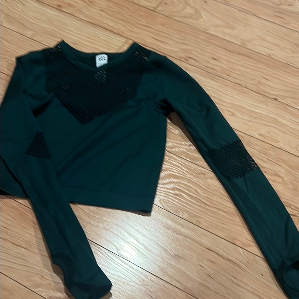 JoyLab Green Asymmetrical Crop Bodysuit